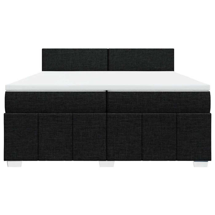 Pat box spring cu saltea, negru, 200x200 cm, textil - WALTI WALTI