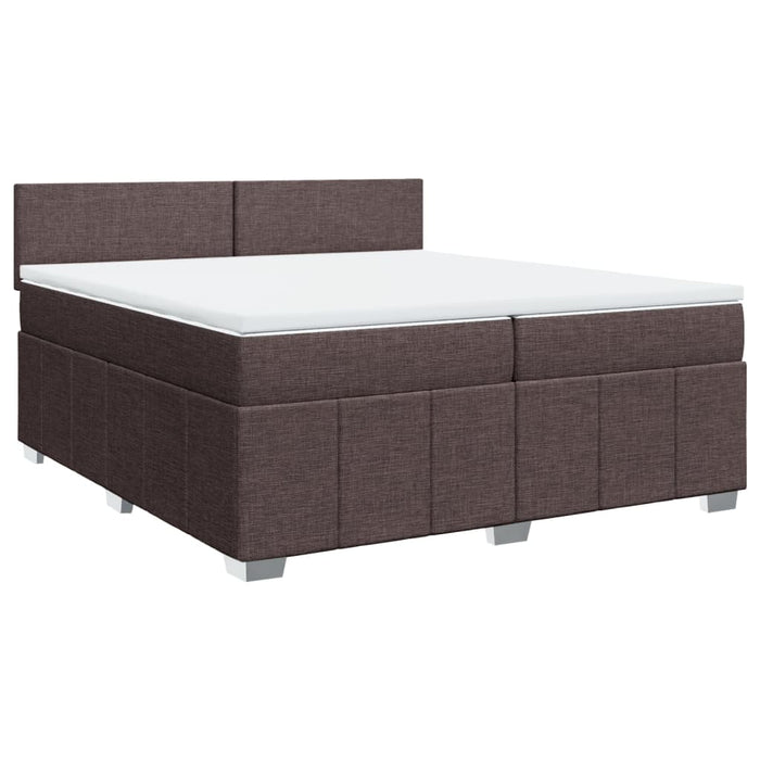 Pat box spring cu saltea, maro închis, 200x200 cm, textil - WALTI WALTI