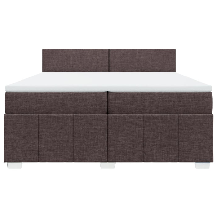 Pat box spring cu saltea, maro închis, 200x200 cm, textil - WALTI WALTI