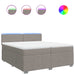 Pat box spring cu saltea, gri taupe, 200x200 cm, textil - WALTI WALTI