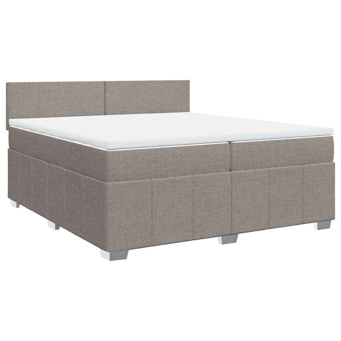 Pat box spring cu saltea, gri taupe, 200x200 cm, textil - WALTI WALTI
