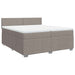 Pat box spring cu saltea, gri taupe, 200x200 cm, textil - WALTI WALTI