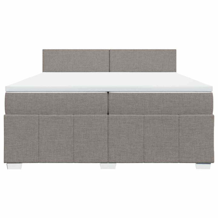 Pat box spring cu saltea, gri taupe, 200x200 cm, textil - WALTI WALTI