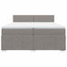 Pat box spring cu saltea, gri taupe, 200x200 cm, textil - WALTI WALTI