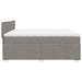 Pat box spring cu saltea, gri taupe, 200x200 cm, textil - WALTI WALTI