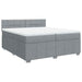 Pat box spring cu saltea, gri deschis, 200x200 cm, textil - WALTI WALTI