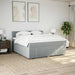 Pat box spring cu saltea, gri deschis, 200x200 cm, textil - WALTI WALTI