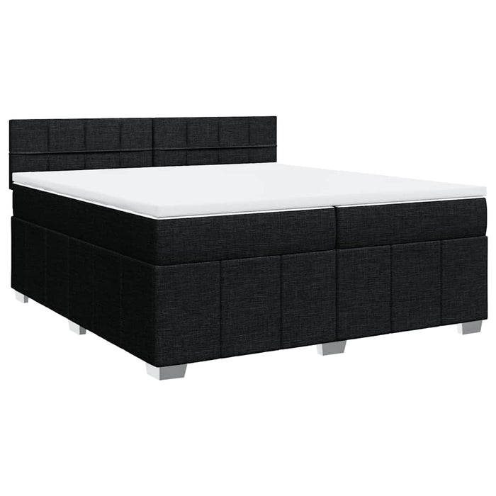Pat box spring cu saltea, negru, 200x200 cm, textil - WALTI WALTI