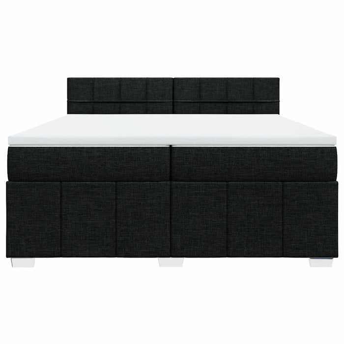 Pat box spring cu saltea, negru, 200x200 cm, textil - WALTI WALTI