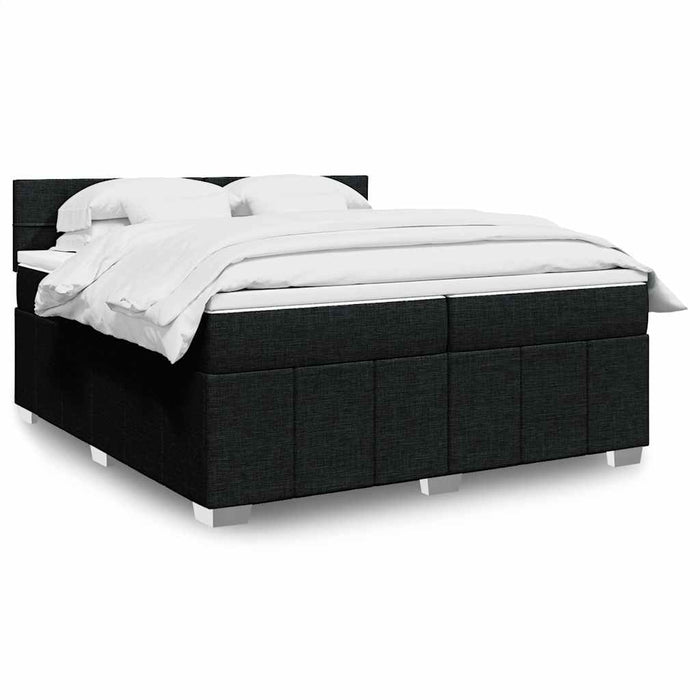 Pat box spring cu saltea, negru, 200x200 cm, textil - WALTI WALTI