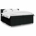 Pat box spring cu saltea, negru, 200x200 cm, textil - WALTI WALTI