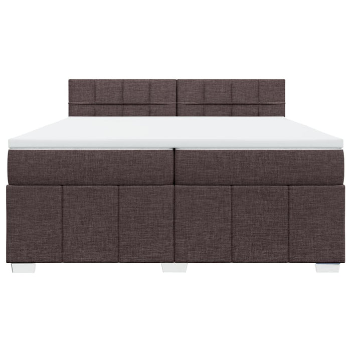 Pat box spring cu saltea, maro închis, 200x200 cm, textil - WALTI WALTI