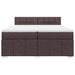 Pat box spring cu saltea, maro închis, 200x200 cm, textil - WALTI WALTI
