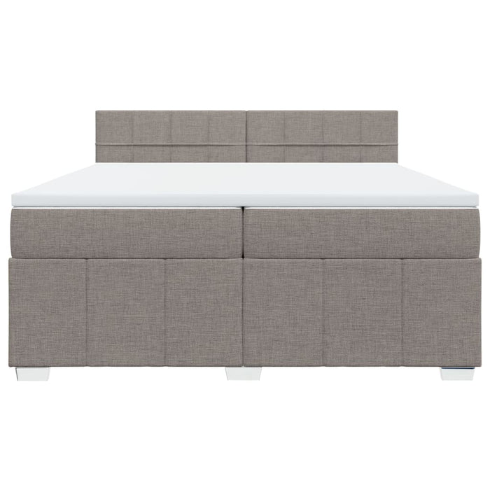 Pat box spring cu saltea, gri taupe, 200x200 cm, textil - WALTI WALTI