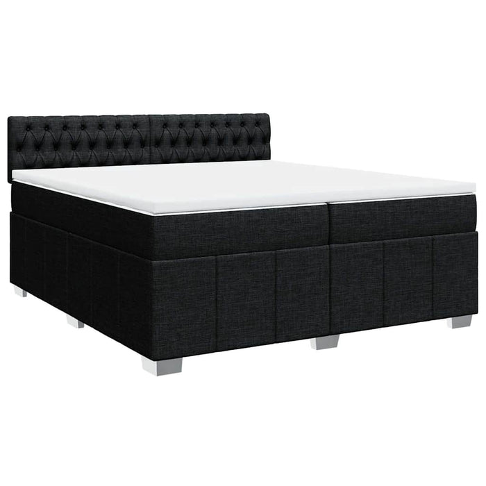 Pat box spring cu saltea, negru, 200x200 cm, textil - WALTI WALTI