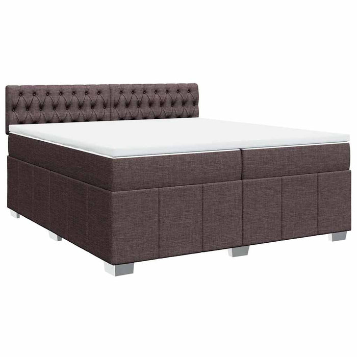 Pat box spring cu saltea, maro închis, 200x200 cm, textil - WALTI WALTI