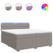 Pat box spring cu saltea, gri taupe, 200x200 cm, textil - WALTI WALTI