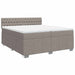 Pat box spring cu saltea, gri taupe, 200x200 cm, textil - WALTI WALTI