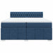 Pat box spring cu saltea, albastru, 200x200 cm, textil - WALTI WALTI