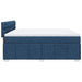 Pat box spring cu saltea, albastru, 200x200 cm, textil - WALTI WALTI