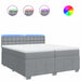 Pat box spring cu saltea, gri deschis, 200x200 cm, textil - WALTI WALTI