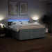 Pat box spring cu saltea, gri deschis, 200x200 cm, textil - WALTI WALTI