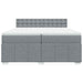 Pat box spring cu saltea, gri deschis, 200x200 cm, textil - WALTI WALTI