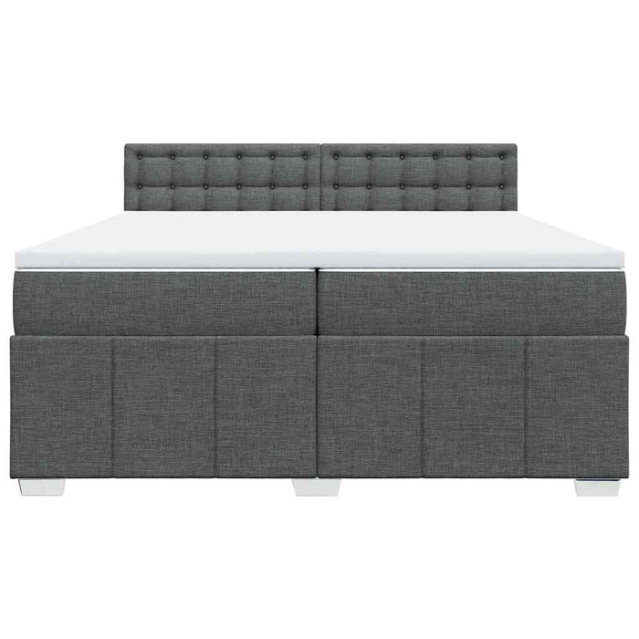 Pat box spring cu saltea, gri închis, 200x200 cm, textil - WALTI WALTI