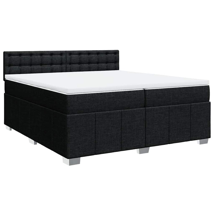 Pat box spring cu saltea, negru, 200x200 cm, textil - WALTI WALTI