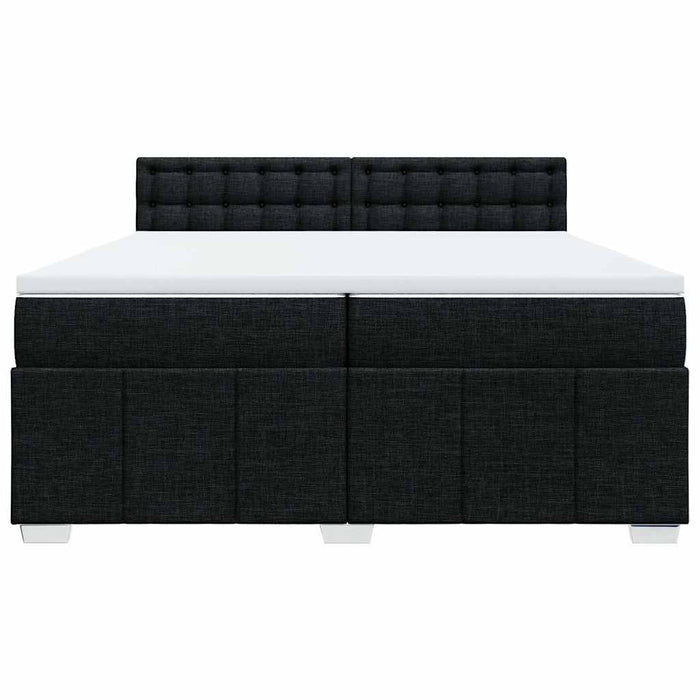 Pat box spring cu saltea, negru, 200x200 cm, textil - WALTI WALTI