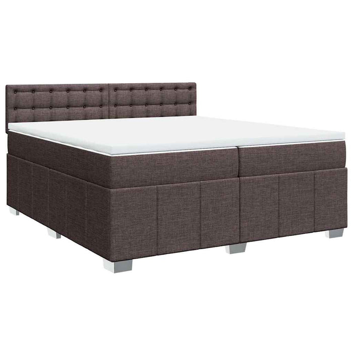 Pat box spring cu saltea, maro închis, 200x200 cm, textil - WALTI WALTI