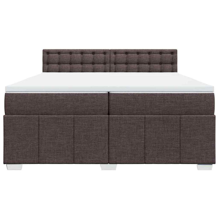 Pat box spring cu saltea, maro închis, 200x200 cm, textil - WALTI WALTI