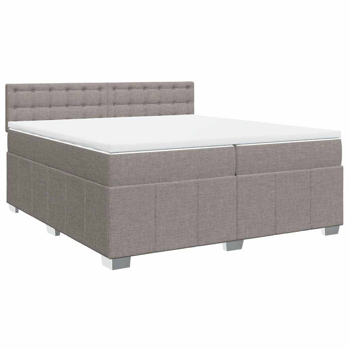 Pat box spring cu saltea, gri taupe, 200x200 cm, textil - WALTI WALTI