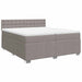 Pat box spring cu saltea, gri taupe, 200x200 cm, textil - WALTI WALTI
