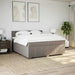 Pat box spring cu saltea, gri taupe, 200x200 cm, textil - WALTI WALTI