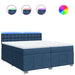 Pat box spring cu saltea, albastru, 200x200 cm, textil - WALTI WALTI