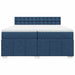 Pat box spring cu saltea, albastru, 200x200 cm, textil - WALTI WALTI
