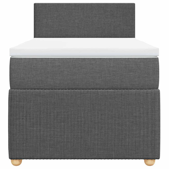 Pat box spring cu saltea, gri închis, 80x200 cm, textil WALTI