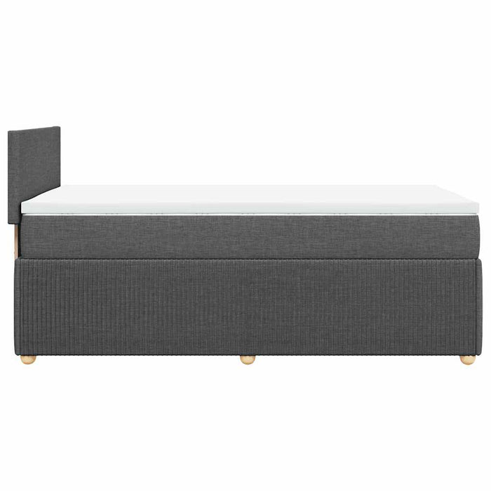 Pat box spring cu saltea, gri închis, 80x200 cm, textil WALTI