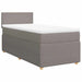 Pat box spring cu saltea, gri taupe, 80x200 cm, textil - WALTI WALTI