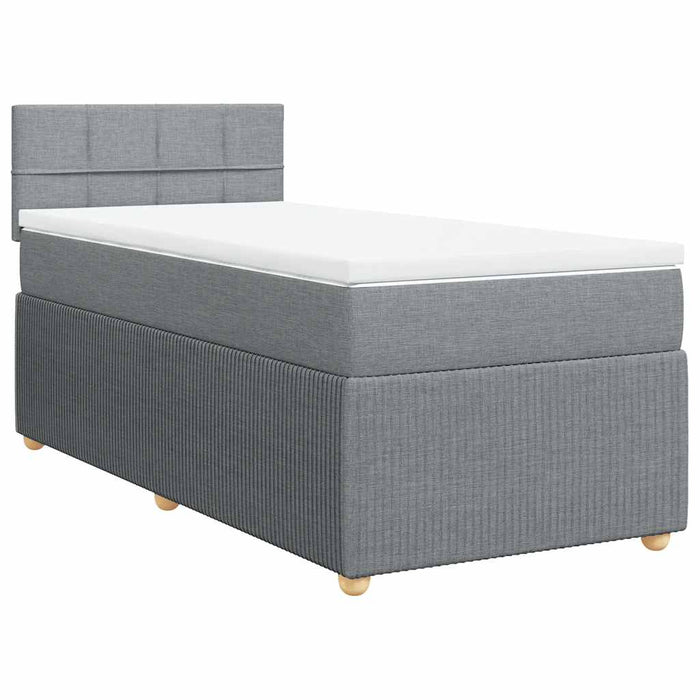 Pat continental cu saltea, gri deschis, 80x200 cm, textil - WALTI WALTI