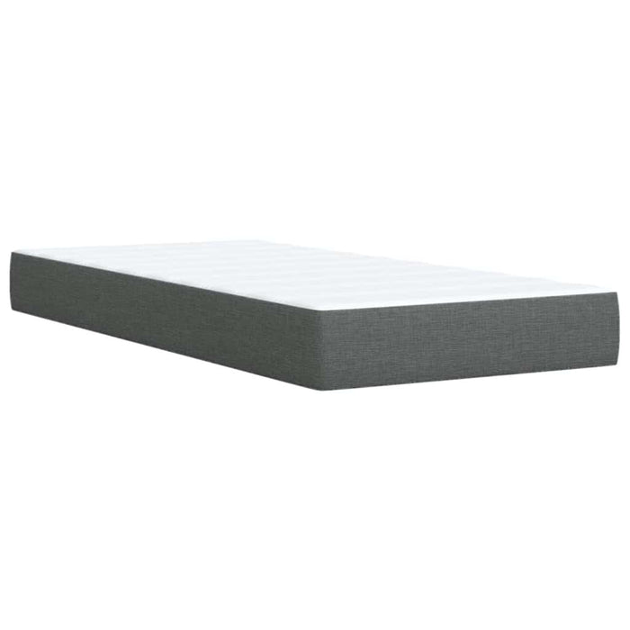 Pat box spring cu saltea, gri închis, 80x200 cm, textil WALTI