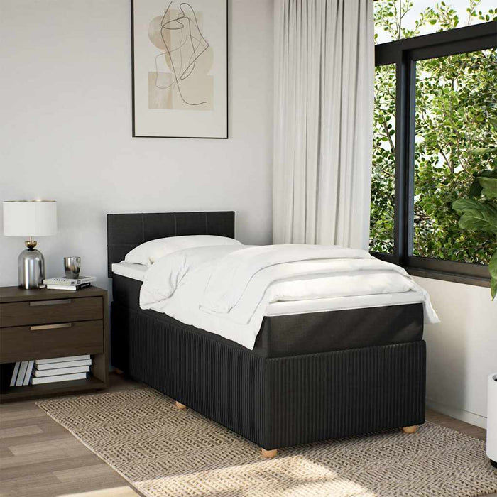 Pat box spring cu saltea, negru, 80x200 cm, textil - WALTI WALTI