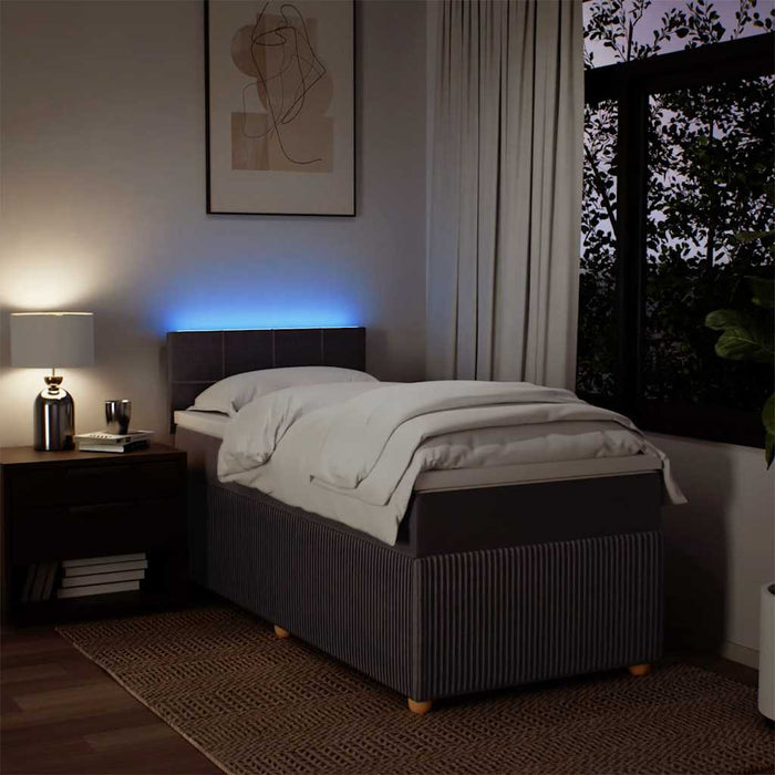Pat box spring cu saltea, maro închis, 80x200 cm, textil - WALTI WALTI