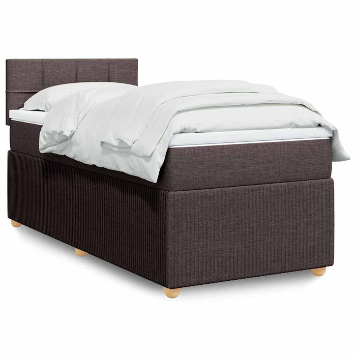 Pat box spring cu saltea, maro închis, 80x200 cm, textil - WALTI WALTI