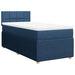Pat box spring cu saltea, albastru, 80x200 cm, textil - WALTI WALTI