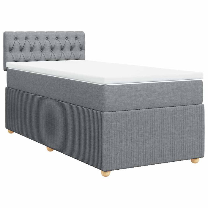 Pat continental cu saltea, gri deschis, 80x200 cm, textil - WALTI WALTI