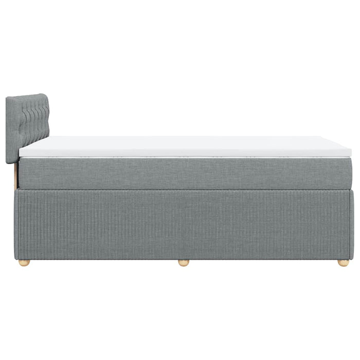Pat continental cu saltea, gri deschis, 80x200 cm, textil - WALTI WALTI
