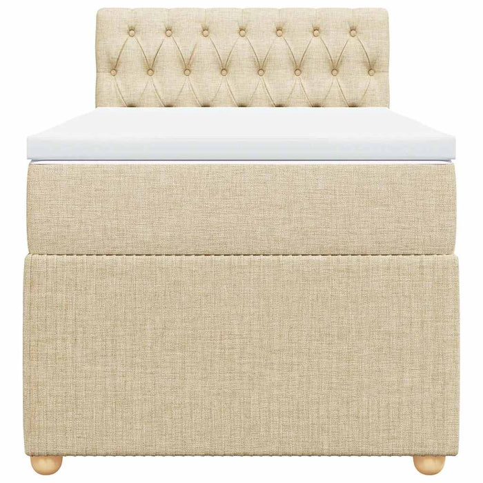 Pat box spring cu saltea, crem, 80x200 cm, textil - WALTI WALTI