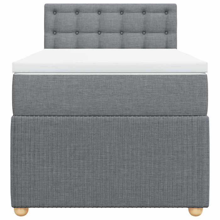 Pat continental cu saltea, gri deschis, 80x200 cm, textil - WALTI WALTI